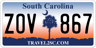 SC license plate ZOV867