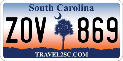 SC license plate ZOV869