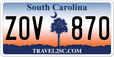 SC license plate ZOV870