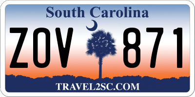 SC license plate ZOV871