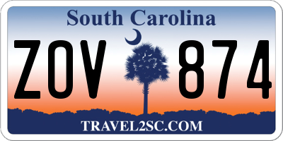 SC license plate ZOV874