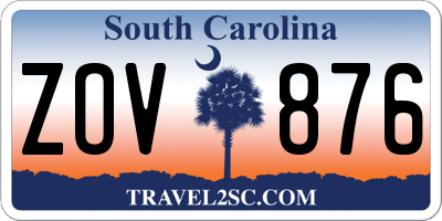 SC license plate ZOV876