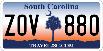 SC license plate ZOV880