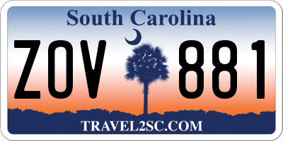 SC license plate ZOV881
