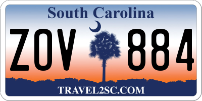 SC license plate ZOV884
