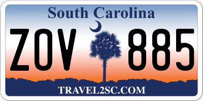 SC license plate ZOV885