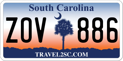 SC license plate ZOV886