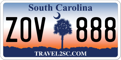 SC license plate ZOV888