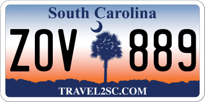 SC license plate ZOV889