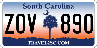 SC license plate ZOV890