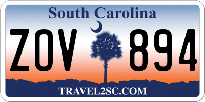 SC license plate ZOV894