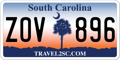 SC license plate ZOV896