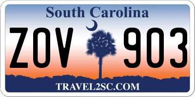 SC license plate ZOV903