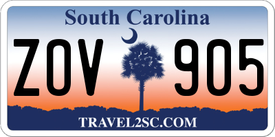 SC license plate ZOV905