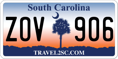 SC license plate ZOV906