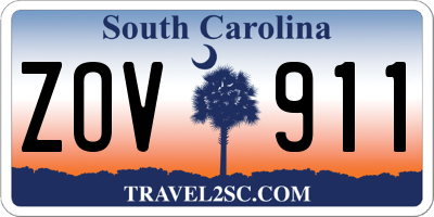 SC license plate ZOV911