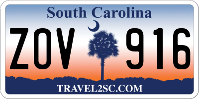 SC license plate ZOV916