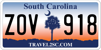 SC license plate ZOV918