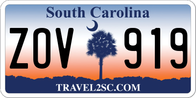 SC license plate ZOV919
