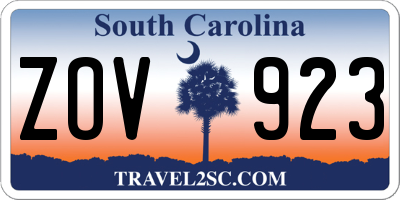 SC license plate ZOV923