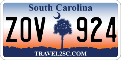 SC license plate ZOV924