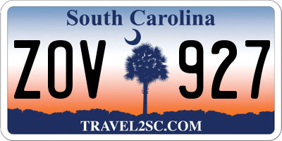 SC license plate ZOV927