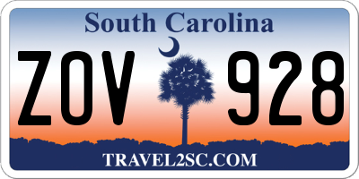 SC license plate ZOV928