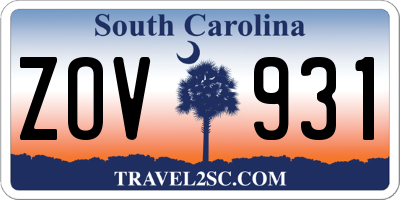 SC license plate ZOV931
