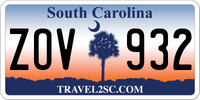 SC license plate ZOV932