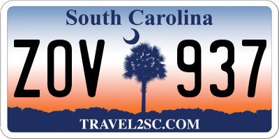 SC license plate ZOV937