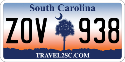 SC license plate ZOV938