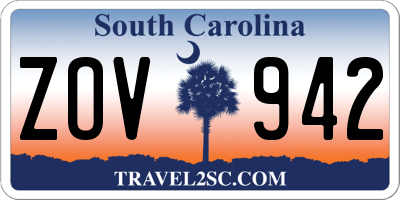 SC license plate ZOV942