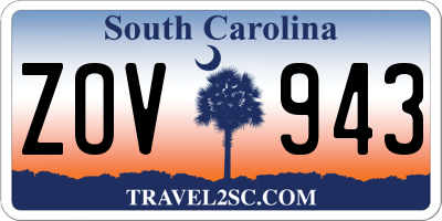 SC license plate ZOV943