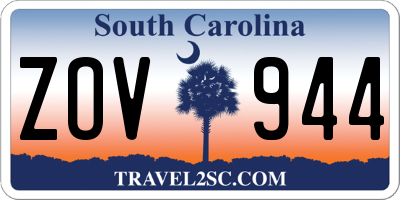 SC license plate ZOV944