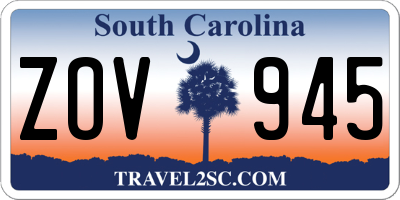 SC license plate ZOV945
