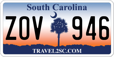 SC license plate ZOV946