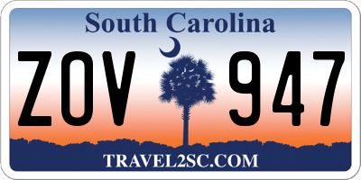 SC license plate ZOV947