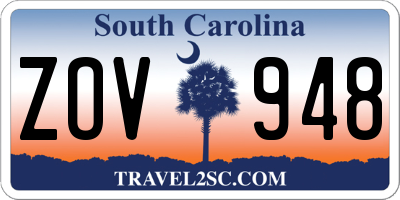 SC license plate ZOV948