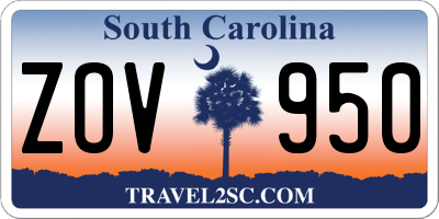 SC license plate ZOV950
