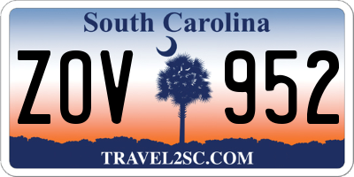 SC license plate ZOV952