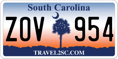 SC license plate ZOV954