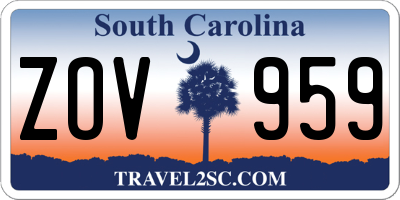 SC license plate ZOV959