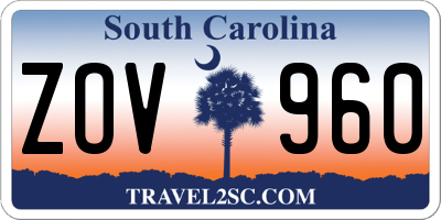 SC license plate ZOV960