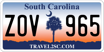 SC license plate ZOV965