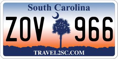 SC license plate ZOV966