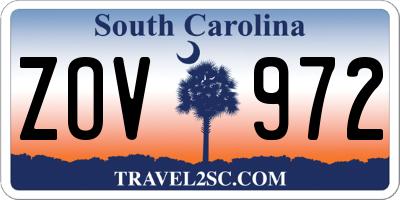 SC license plate ZOV972