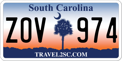 SC license plate ZOV974