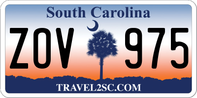 SC license plate ZOV975