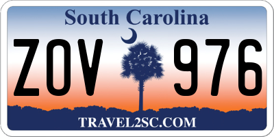 SC license plate ZOV976