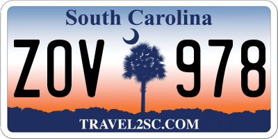 SC license plate ZOV978